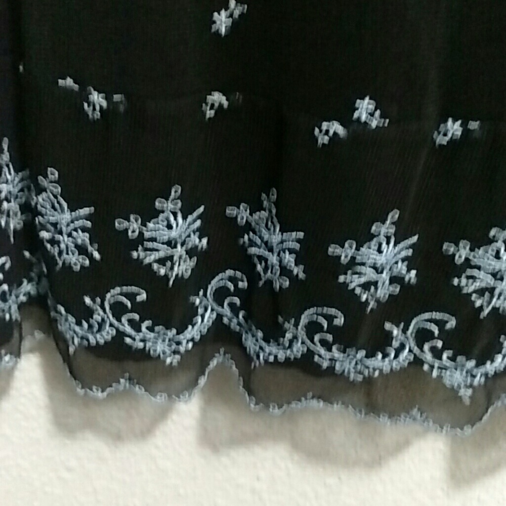 Vintage black slip dress w blue details Y2K - Picture 3 of 3